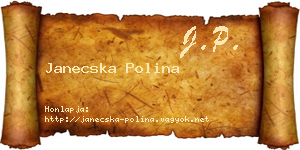 Janecska Polina névjegykártya